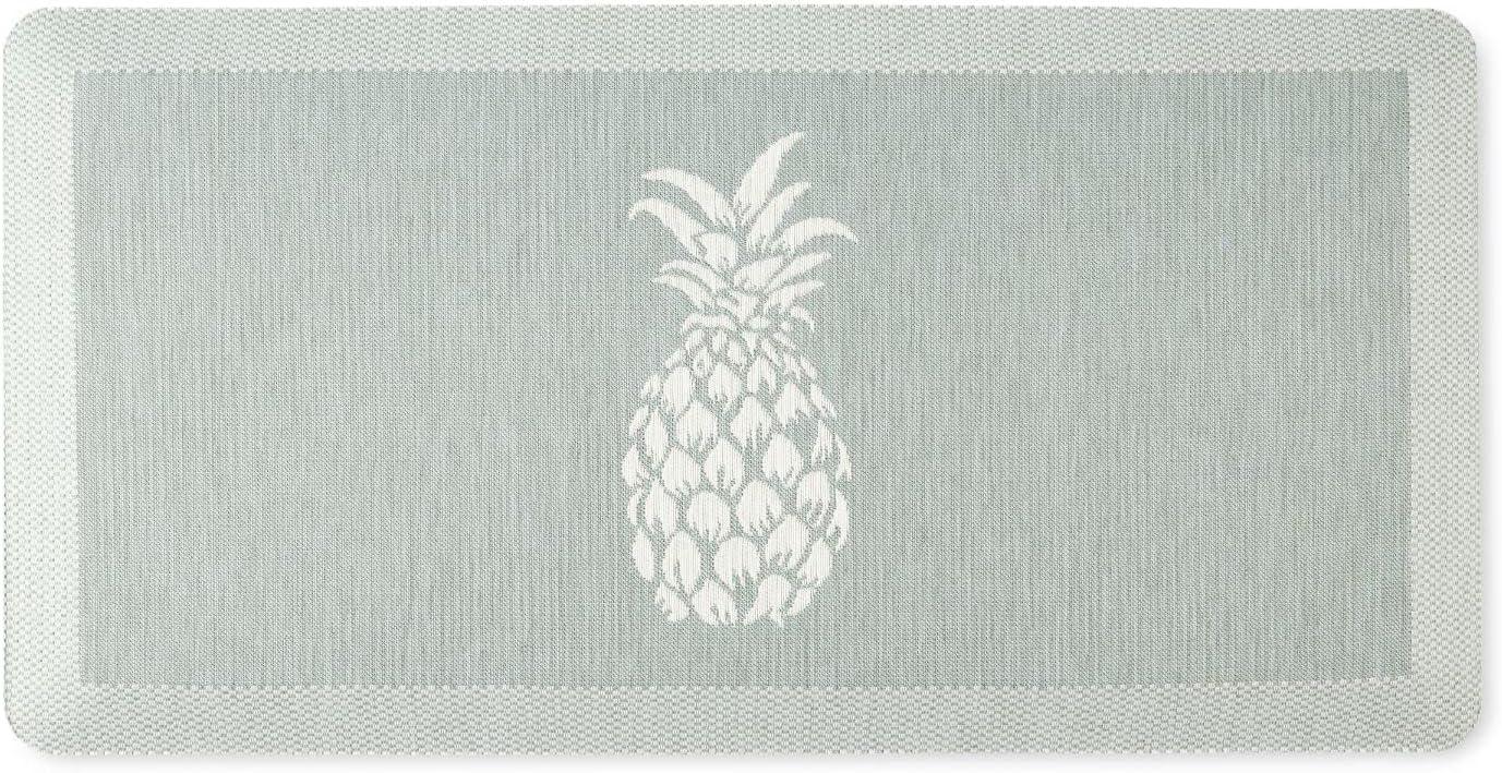 imageMartha Stewart Aloha Modern Pineapple AntiFatigue AirInfused Kitchen Mat Blue 196quotx39quotMint Green