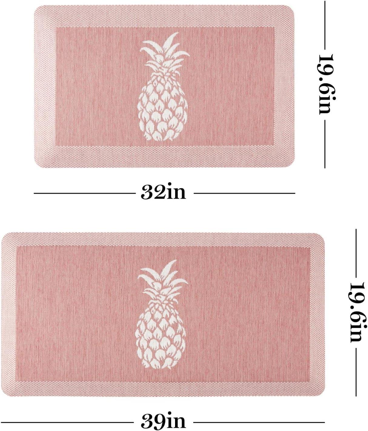imageMartha Stewart Aloha Modern Pineapple AntiFatigue AirInfused Kitchen Mat Blue 196quotx39quotSpice Red