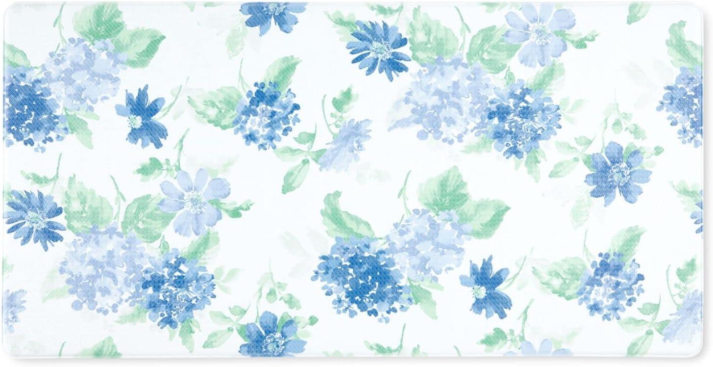 imageMartha Stewart Amber Floral Daisy Stripe Reverisble Water Resistant Kitchen Mat YellowCoral 20quotx30quotBluePurpleGreen