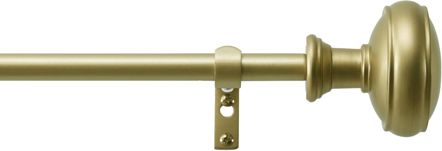 imageMartha Stewart Barrington Curtain Rod for Windows 36 to 66 inches Adjustable Length 75 inch Diameter Metal Curtain Rod with Round Finials 36 66 Matte BlackGold