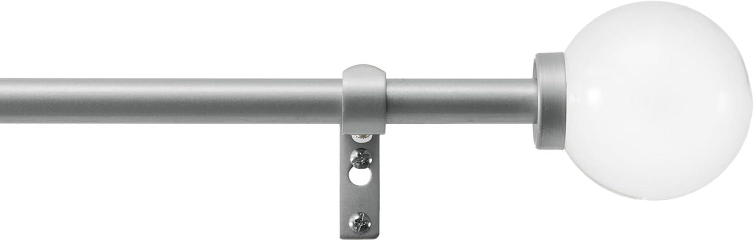 imageMartha Stewart Beaufort Curtain Rod for Windows 66 to 120 inches Adjustable Length 75 inch Diameter Metal Curtain Rod with Round Finials 66 120 Brushed BrassNickel