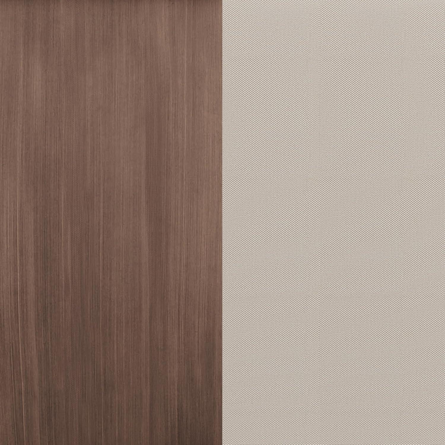 imageMartha Stewart Bedford 9 Piece Patio Set with 71quot Table and 8 Stackable Chairs with Brown Brushed Woodgrain Aluminum Finish Cream AllWeather Seat Cushions