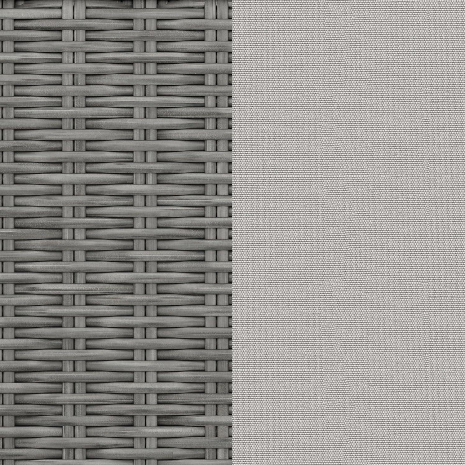 imageMartha Stewart Bedford IndoorOutdoor Patio Accent Chair with Rattan Wicker Finish in Brown with Tan AllWeather CushionsGray CushionsGray Frame