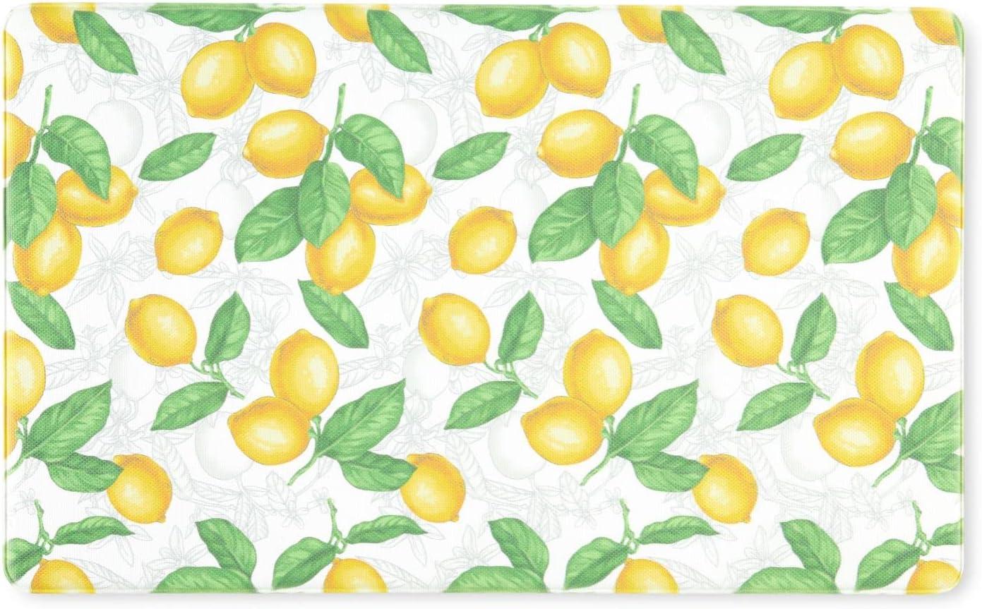 imageMartha Stewart Bloomfield Lots of Lemons AntiFatigue Kitchen Mat WhiteYellow 18quotx48quotWhiteYellow