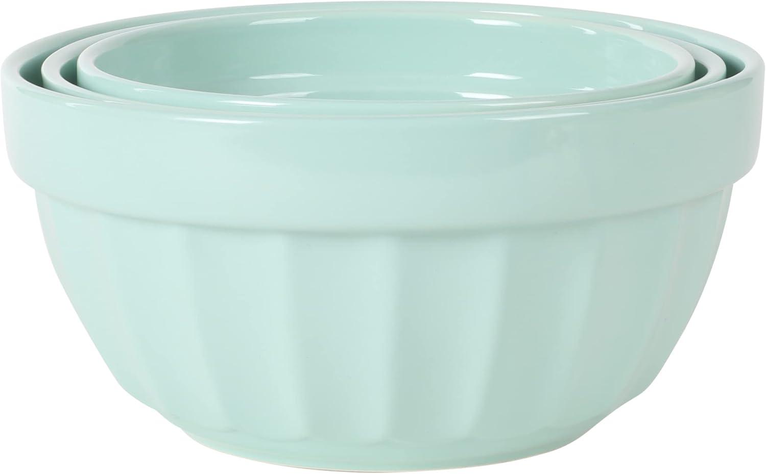 imageMartha Stewart Broadbrook 3 Piece 4 Qt 28 Qt 21 Qt Stoneware Bowl Set Sharkey GreyMartha Blue