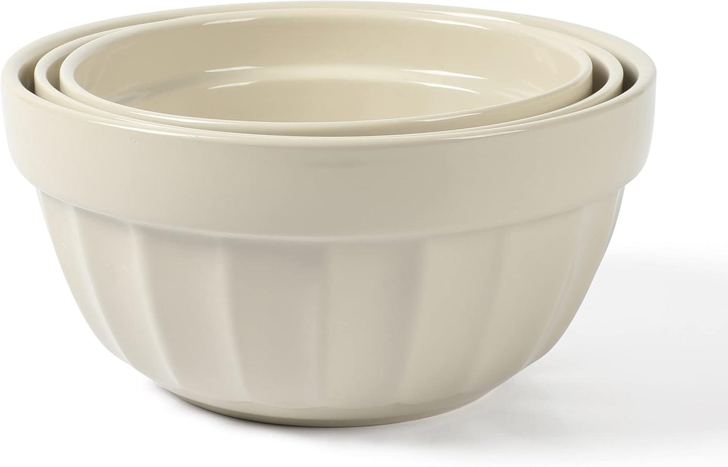 imageMartha Stewart Broadbrook 3 Piece 4 Qt 28 Qt 21 Qt Stoneware Bowl Set Sharkey GreySharkey Grey