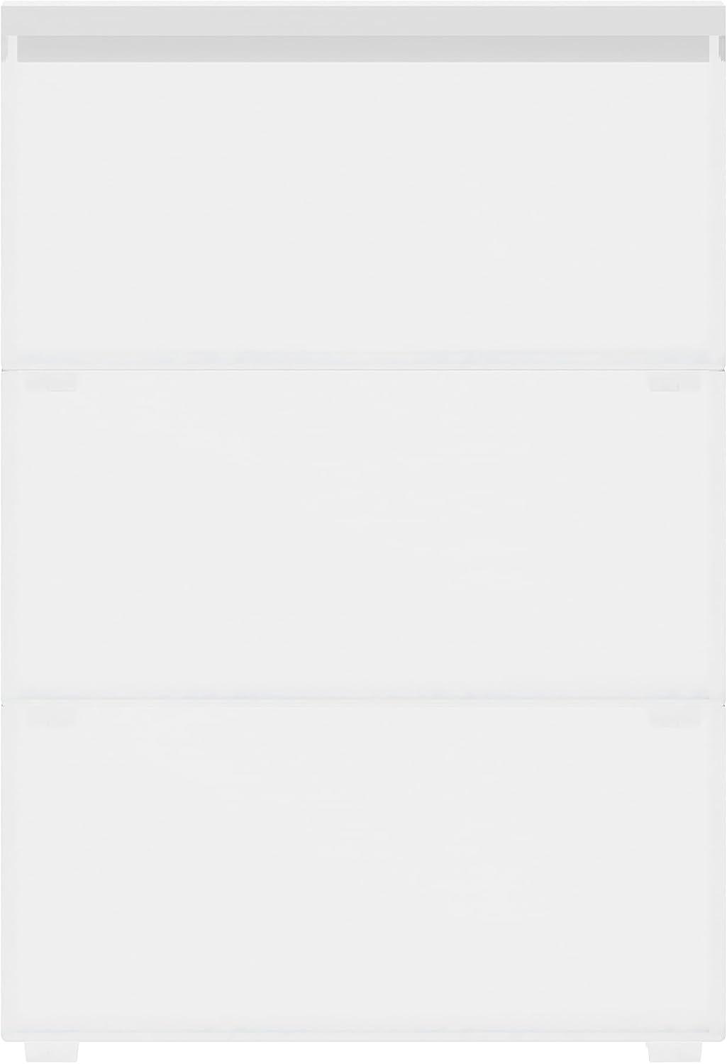 imageMartha Stewart Brody Plastic Storage Organizer Bins with Engineered Wood Lid for Home Office Kitchen or Bathroom 3 Pack Small 375quot x 3quot ClearWhite