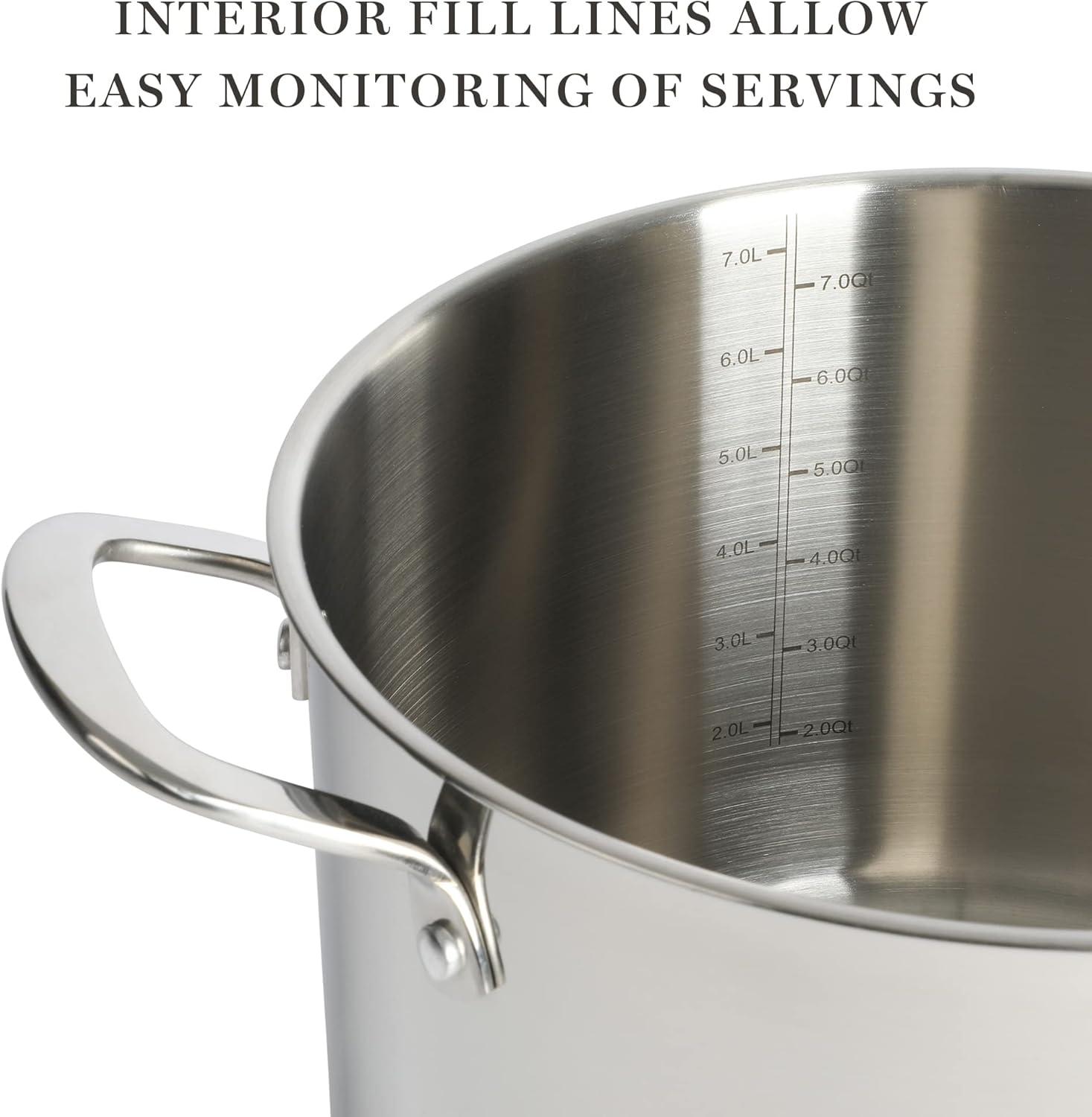 imageMartha Stewart Castelle 8Quart 188 Stainless Steel Induction Safe Stock Pot wLid
