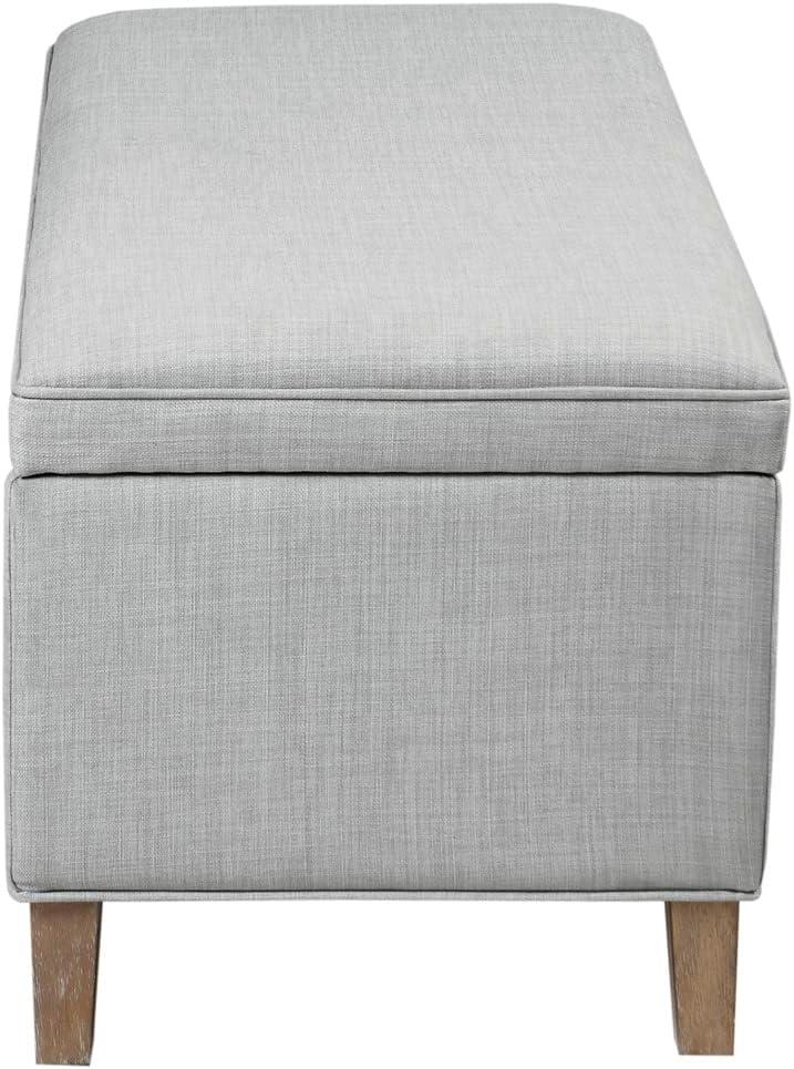 imageMartha Stewart Caymus Rectangular Storage Ottoman Bench Upholstered Textured Fabric Soft Hinge Pipped Edges with Solid Wood Legs Accent Furniture for Bedroom Dcor Easy to Assemble Light Grey