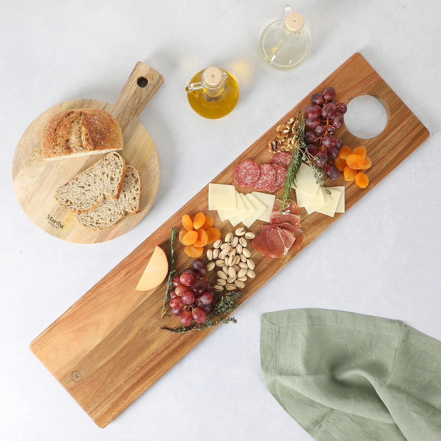 imageMartha Stewart Charcot 315 X 8 Large Charcuterie Serving Board Rectangular Acacia Wood