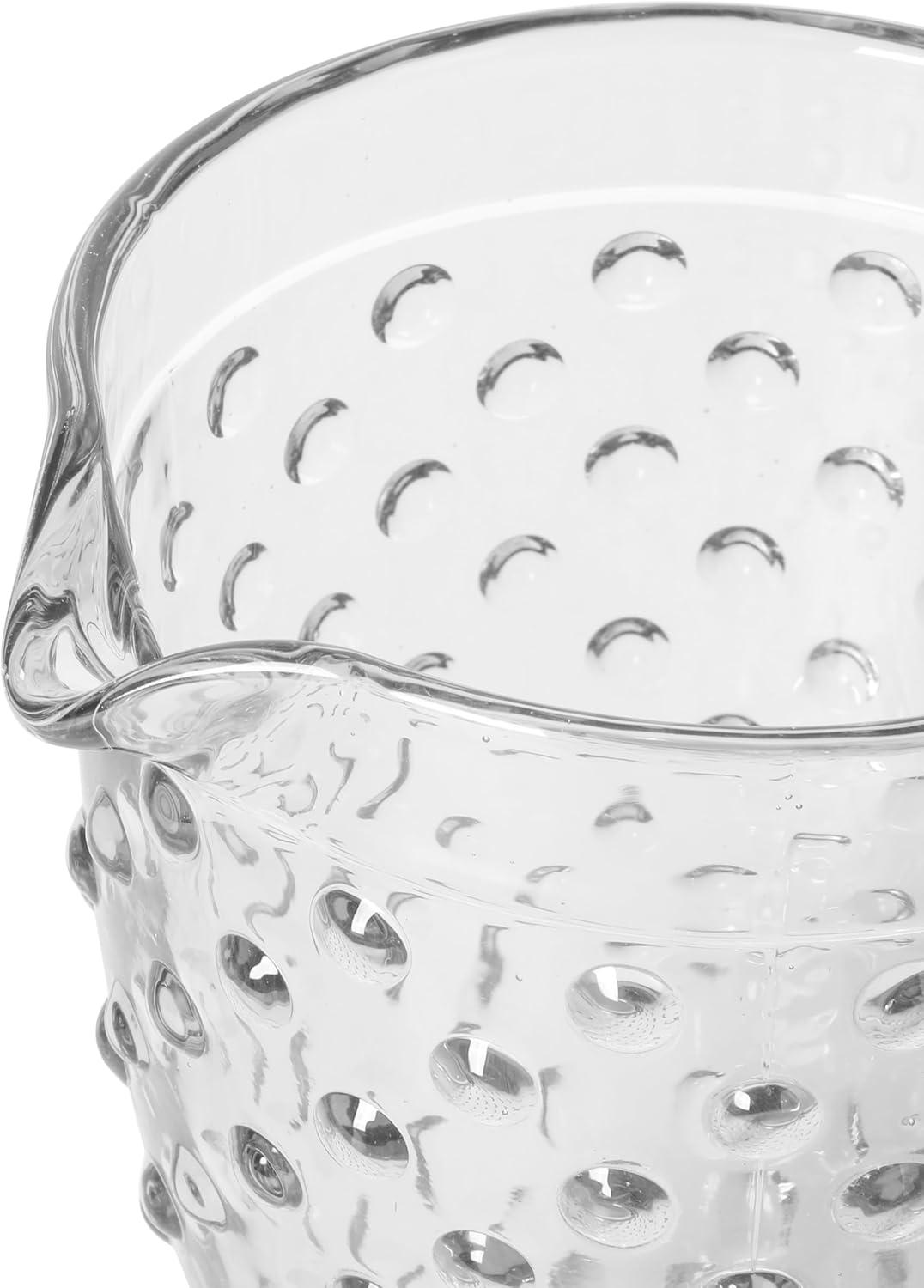 imageMartha Stewart Chauncey 4Pack 142 oz Hobnail Handmade Glass Goblet PinkClear Hobnail