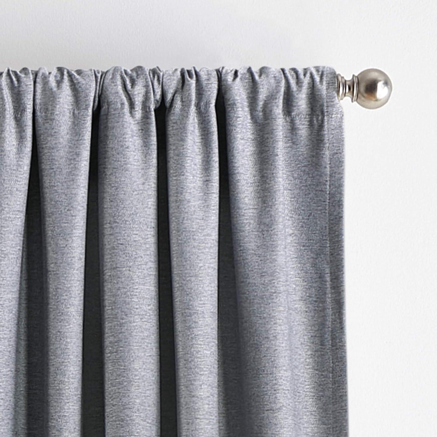 imageMartha Stewart Clarkson Room Darkening Rod Pocket Window Curtain Panel Pair 84quot GreyGrey