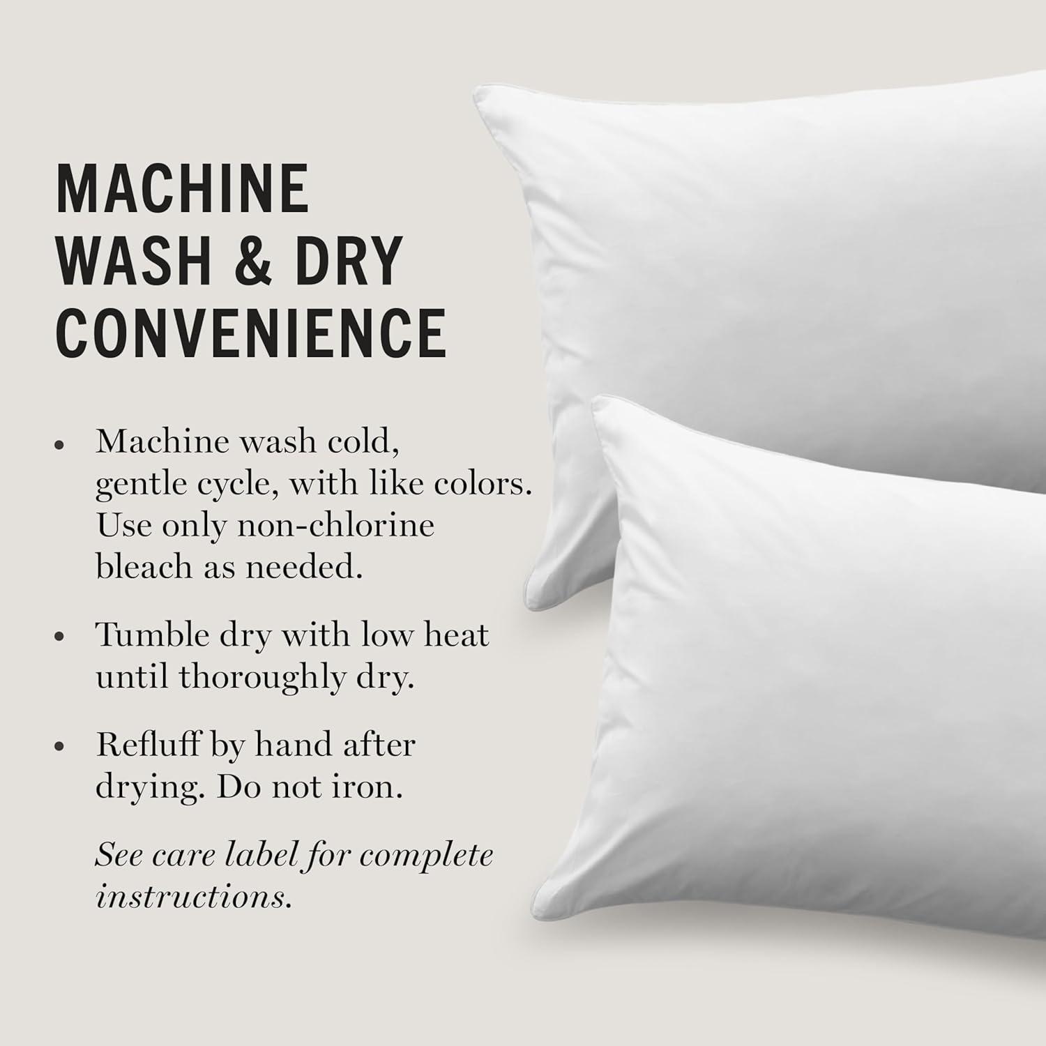 imageMartha Stewart Classic Comfort Down Alternative Pillows King Size Set of 2 Firm Support for Stomach Back and Side SleepersWhite