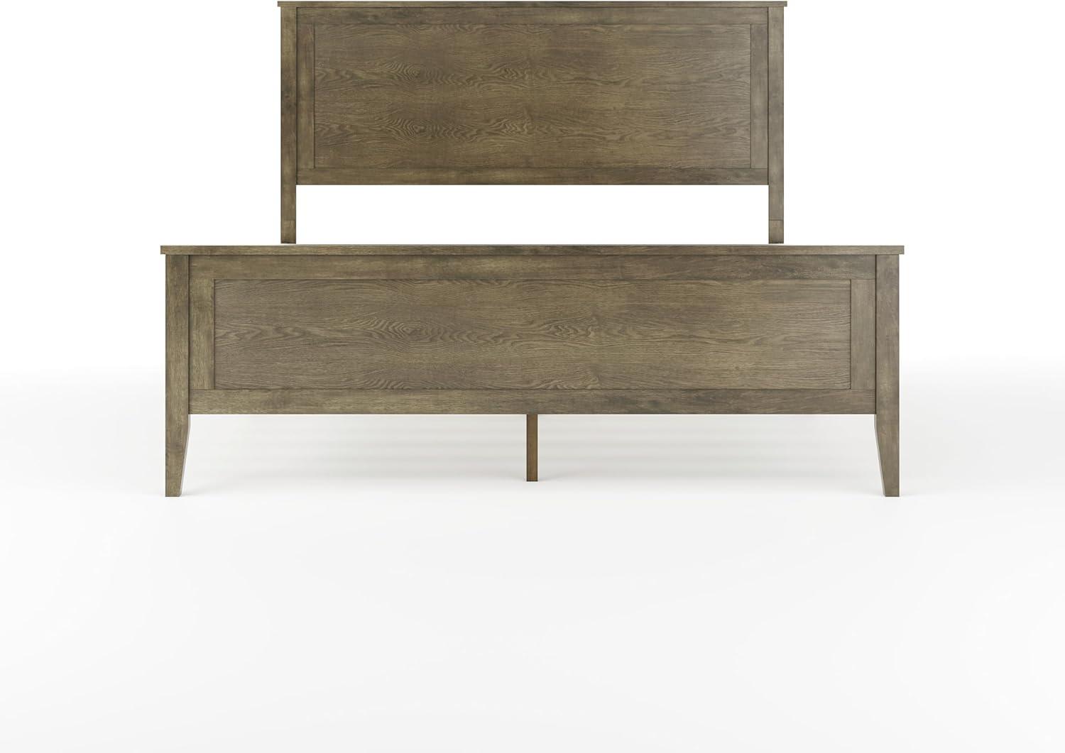 imageMartha Stewart Corbin Solid Wood Platform Bed with Wooden Headboard and Footboard Wood Slat Foundation No Box Spring Needed King Brown GrayBrown Gray