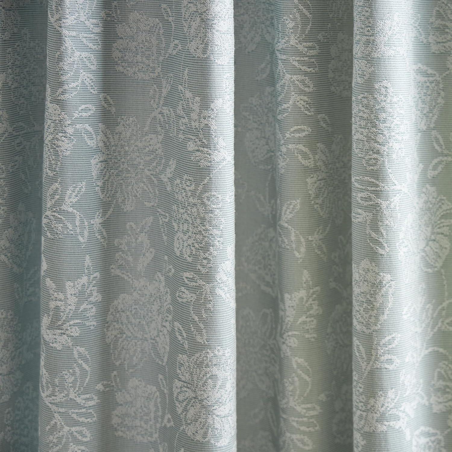 imageMartha Stewart Cottage Floral Jacquard Room Darkening Lined Rod PocketBack Tab Window Curtain Panel Pair 95quot Light BlueLight Blue