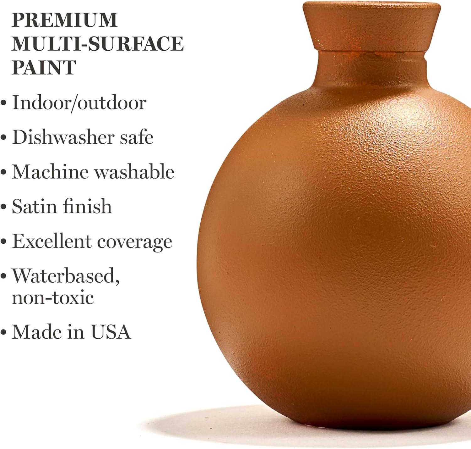 imageMartha Stewart Craft Paint Rose Gold 8 fl oz Premium Metallic Finish Paint Perfect For Easy To Apply DIY Arts And Crafts 68702Chestnut Brown