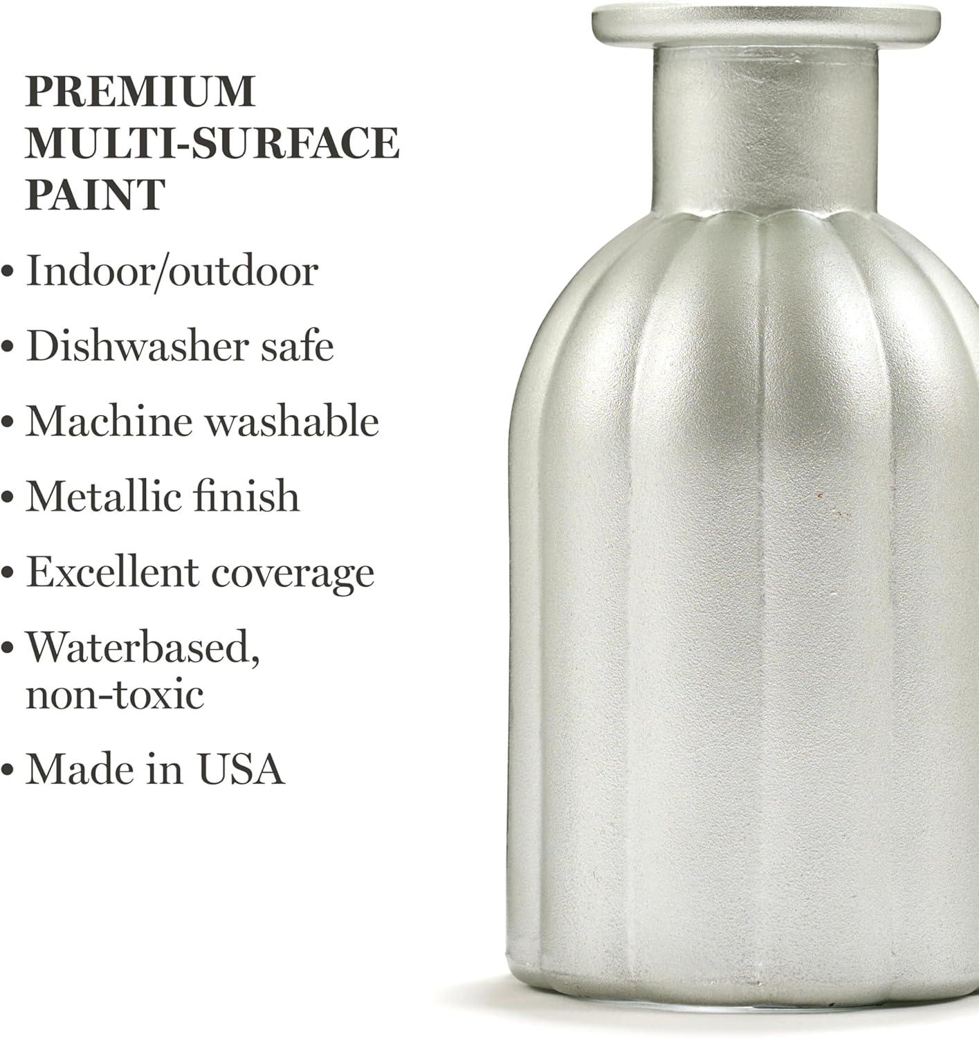 imageMartha Stewart Craft Paint Rose Gold 8 fl oz Premium Metallic Finish Paint Perfect For Easy To Apply DIY Arts And Crafts 68702Sterling