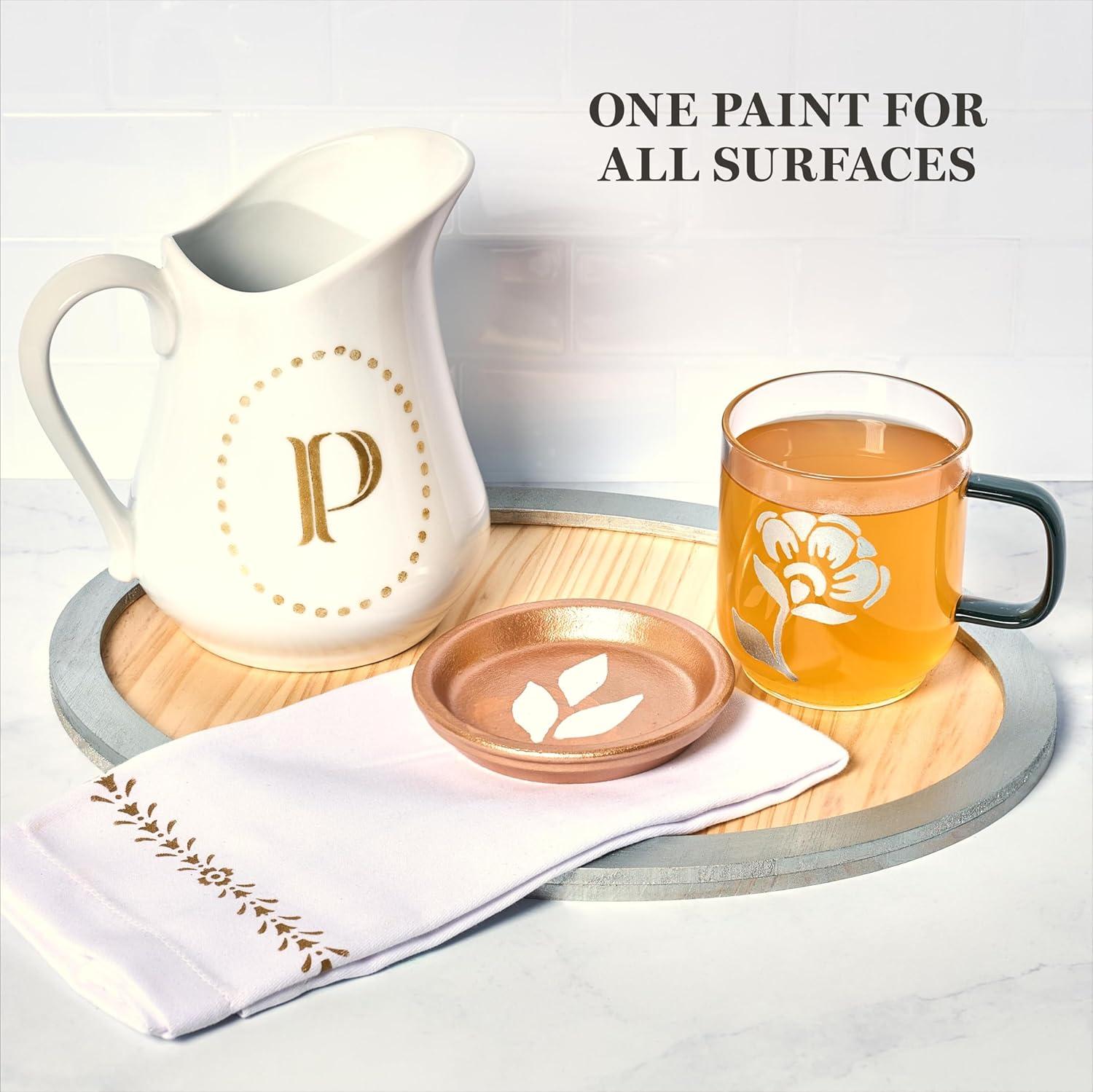 imageMartha Stewart Craft Paint Rose Gold 8 fl oz Premium Metallic Finish Paint Perfect For Easy To Apply DIY Arts And Crafts 68702Sterling