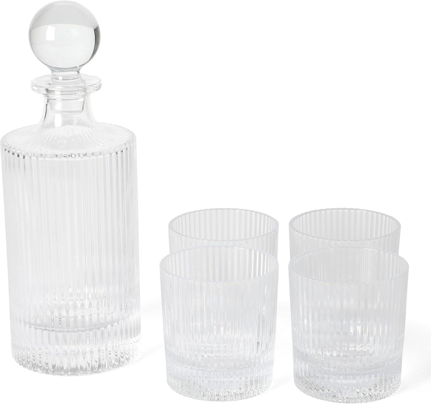 imageMartha Stewart Crispa 4 Piece 18 Ounce Handmade Hi Ball Glassware Set Jade GreenClear Glass