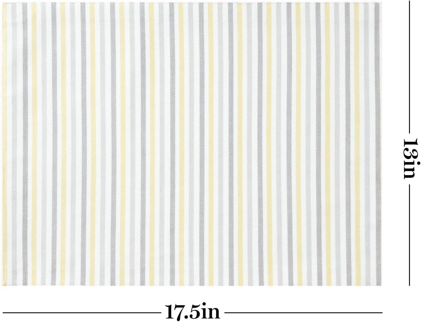 imageMartha Stewart Daisy Stripe Placemat Set 4Pack BeigeBrown 13quotx175quotGreyYellow