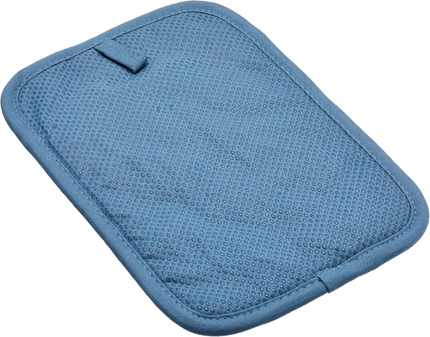 imageMartha Stewart Daisy Stripe Pot Holder Set 2Pack Green 7quotx10quotBlue