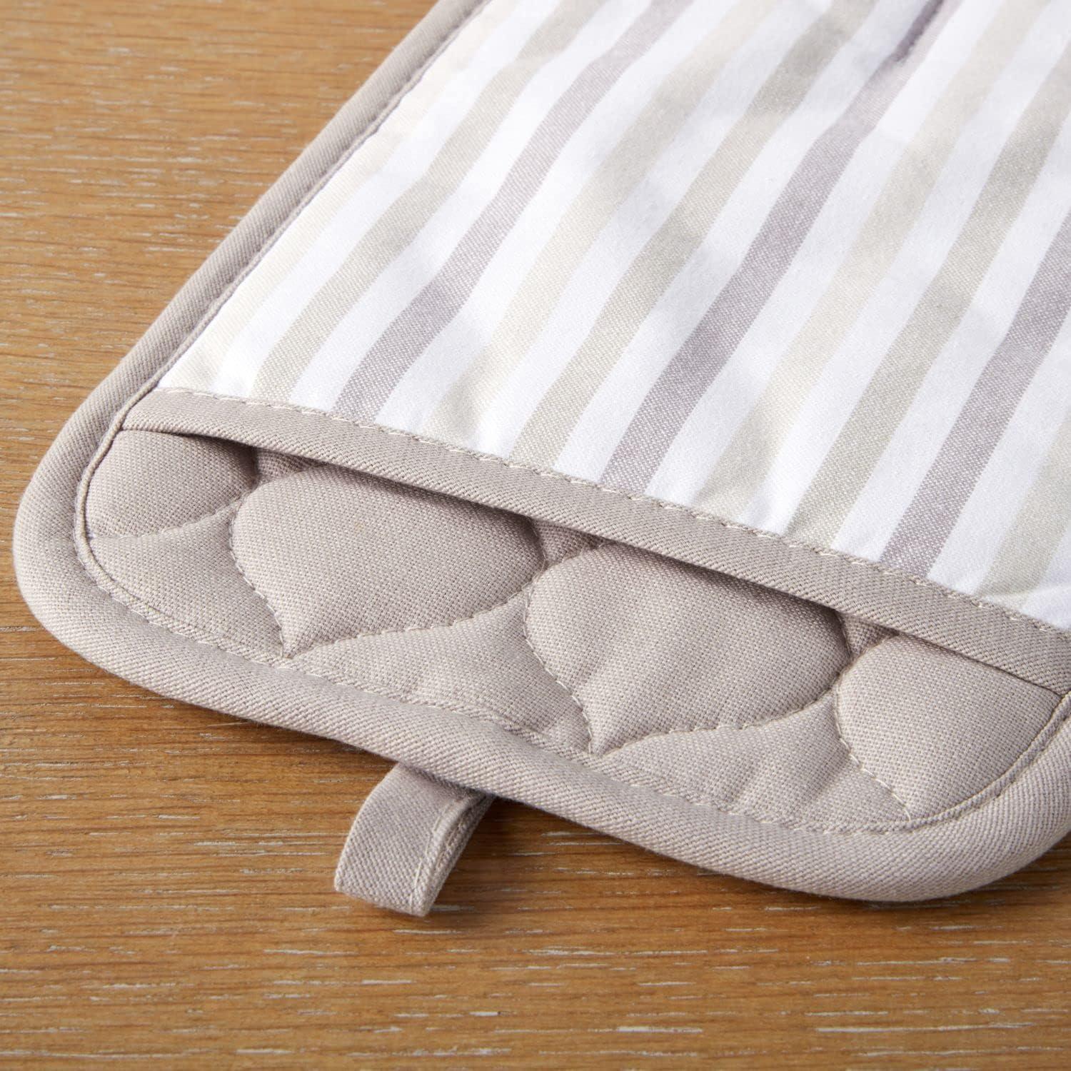 imageMartha Stewart Daisy Stripe Pot Holder Set 2Pack Green 7quotx10quotLinen