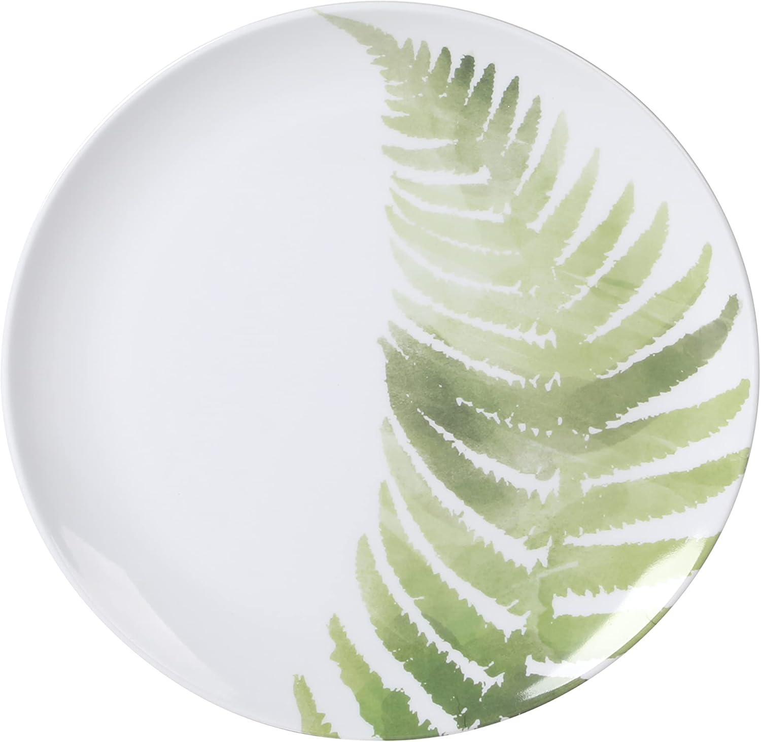 imageMartha Stewart Dragonfly 12 Piece Decorated Melamine Dinnerware Set WhiteFernview