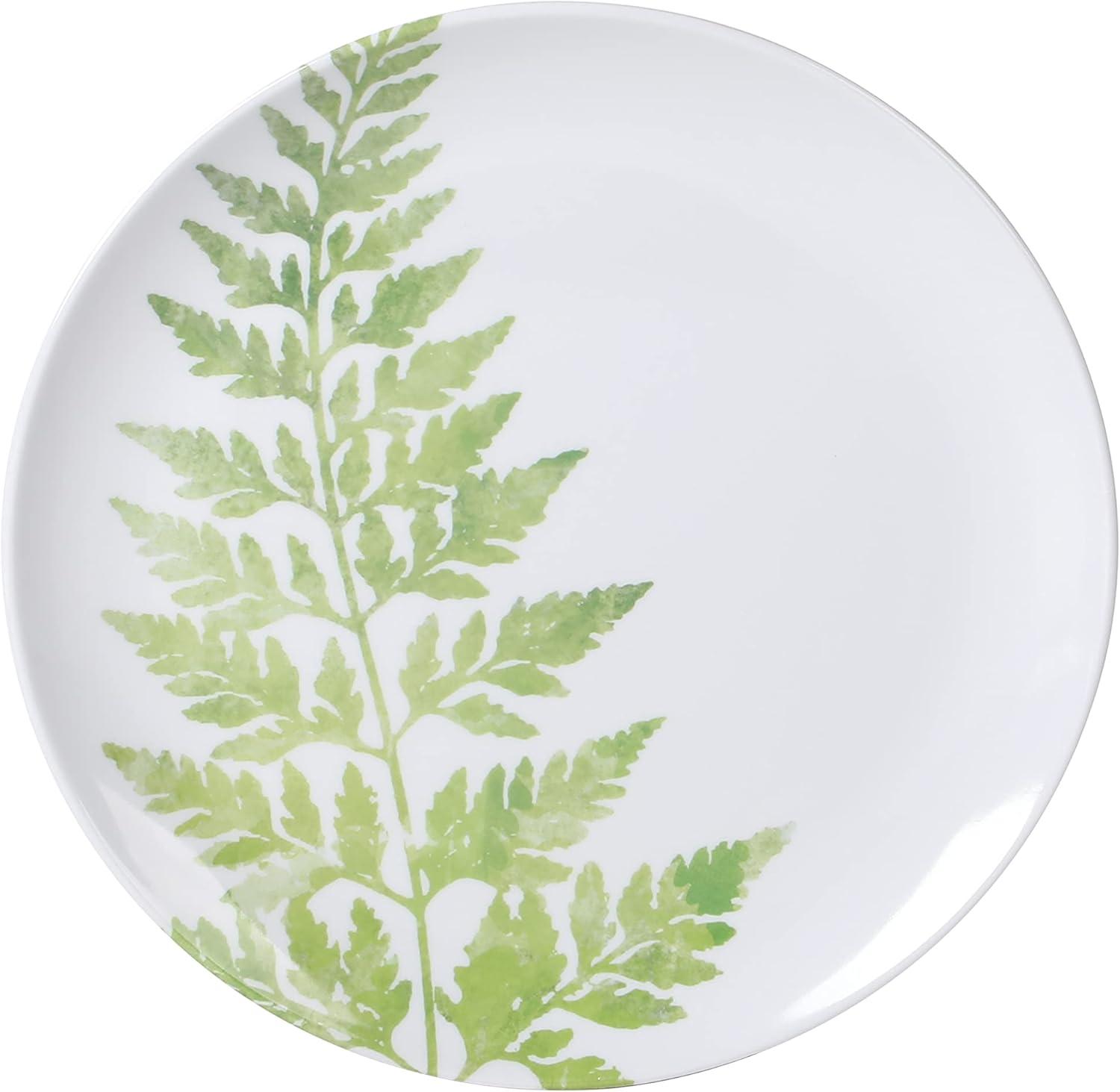 imageMartha Stewart Dragonfly 12 Piece Decorated Melamine Dinnerware Set WhiteFernview