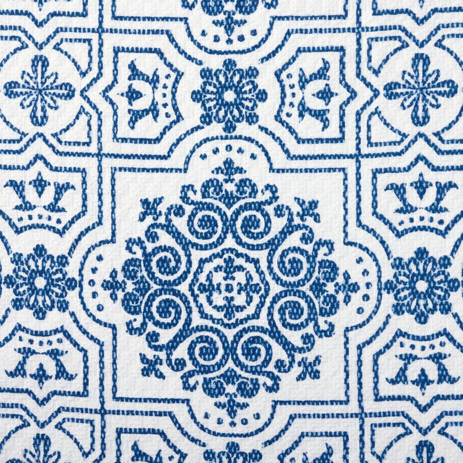 imageMartha Stewart Dual Purpose Kitchen Towel 2Pack Set Floral Vine 16quotx28quotStrie Medallion