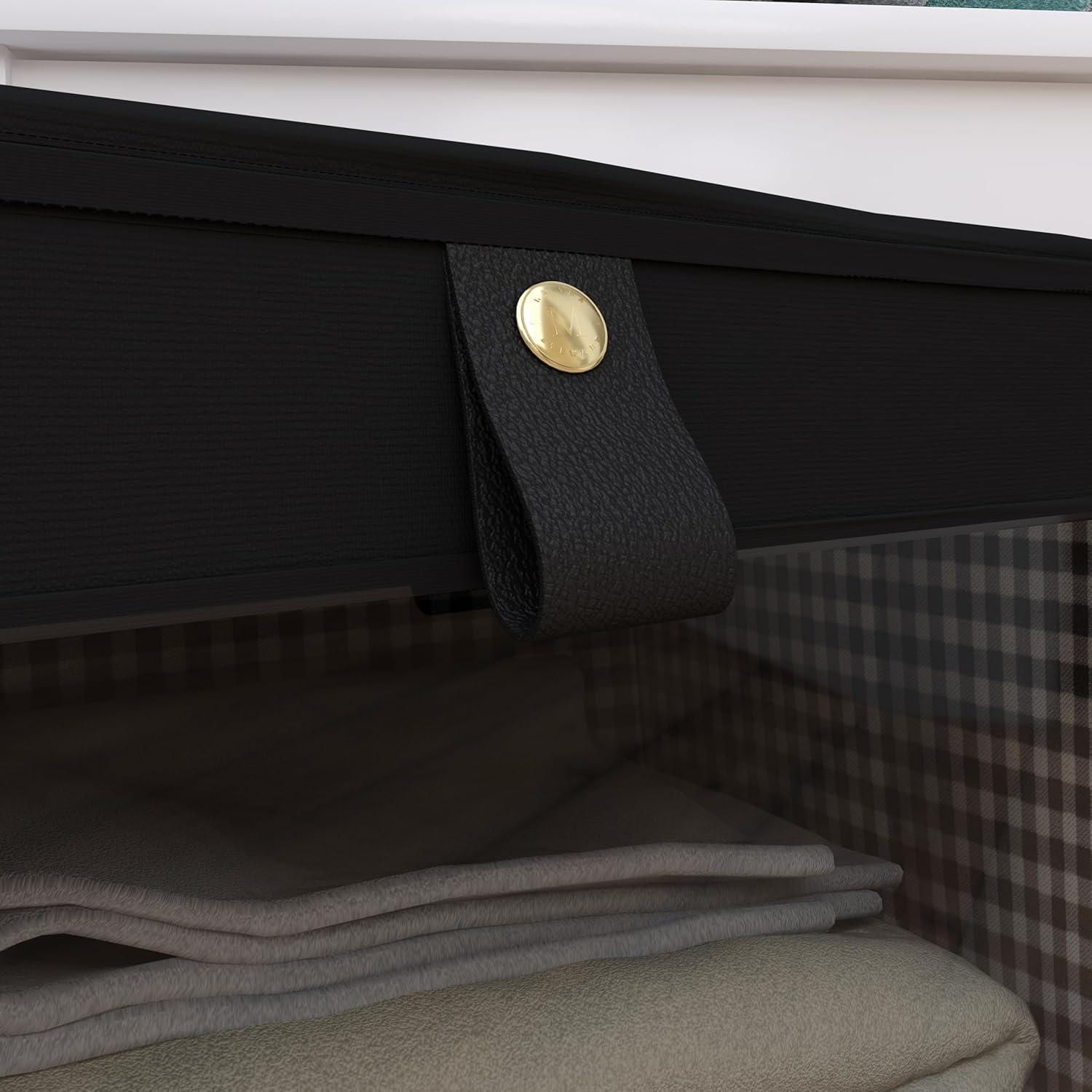 imageMartha Stewart Essential Collapsible Stackable Decorative Home Storage Cube Organization Two Piece Set Includes One Storage Cube With Dividers and One Craft Cube Bedford FloralBlack