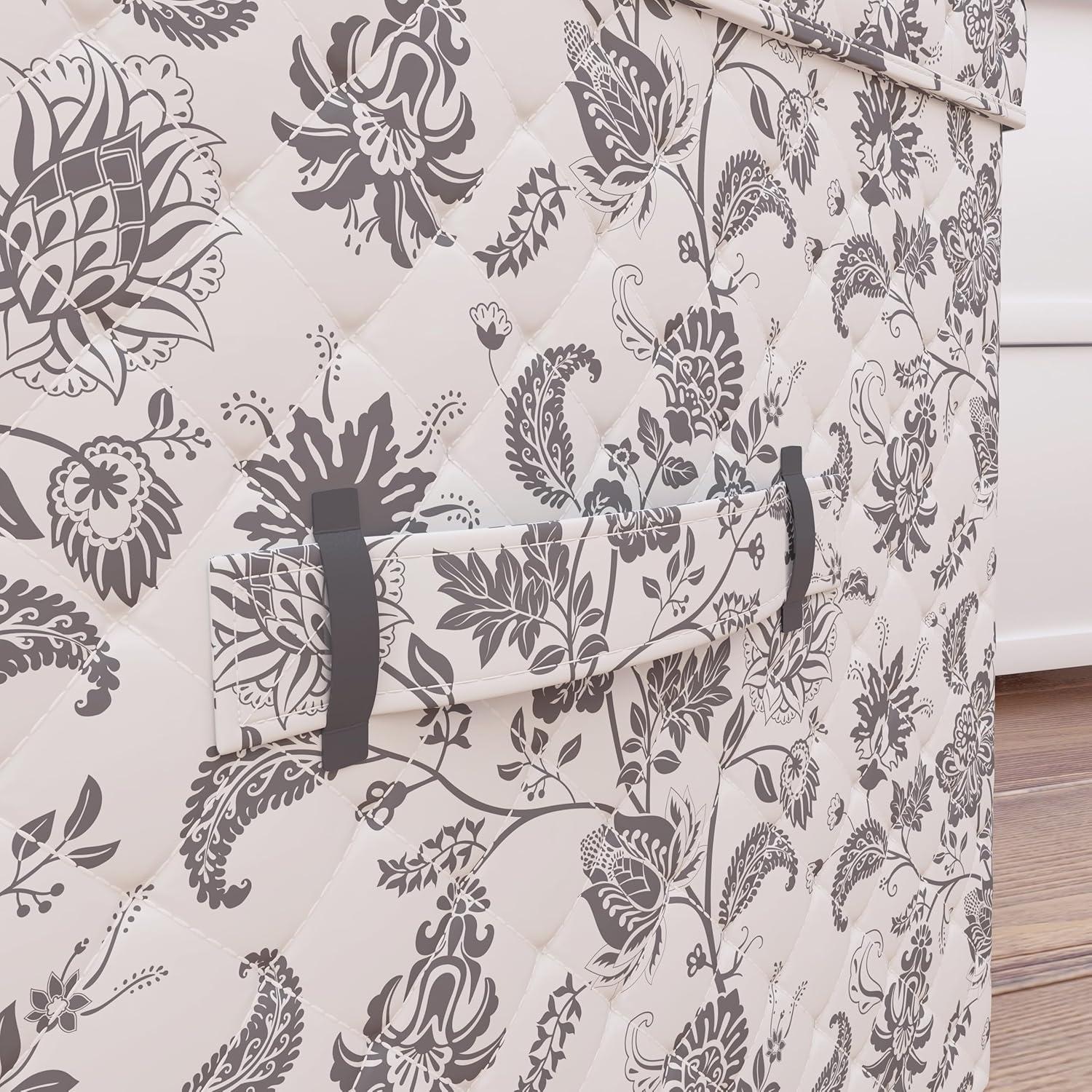 imageMartha Stewart Essential Collapsible Stackable Decorative Home Storage Organization With Lidded Tops Set of 2 Nesting Boxes with Lids GreyBedford Floral