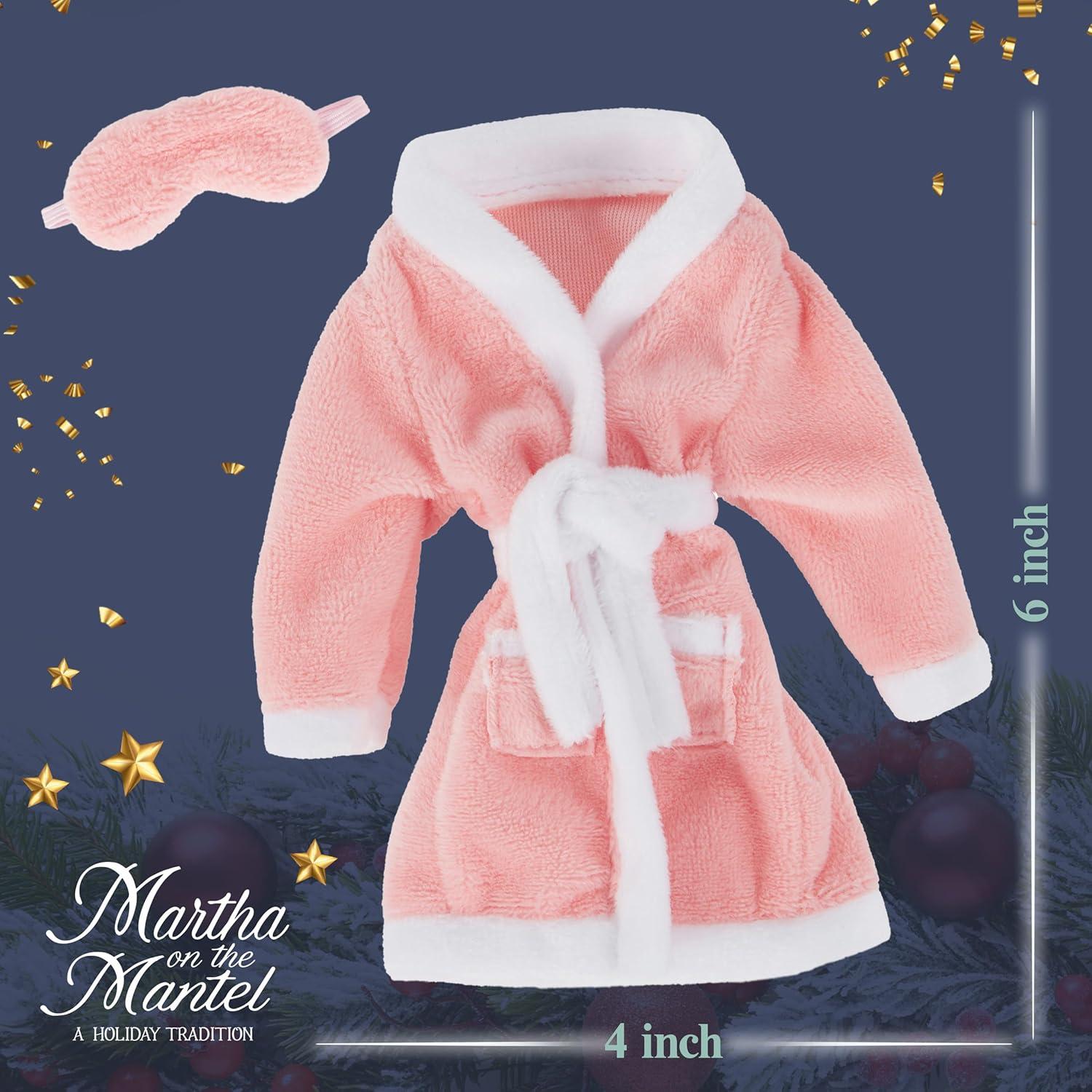 imageMartha Stewart Expansion Pack Plush Robe and Sleep Mask for Martha on the Mantel Elf Funny Holiday Gift Secret Santa Collectible White Elephant Stocking Stuffer GiftExpansion Pack 1