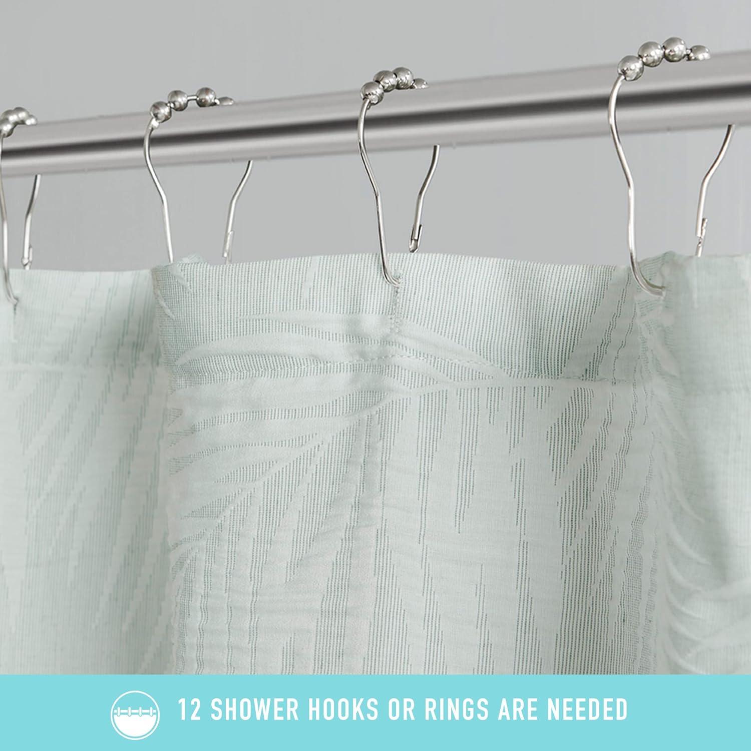 imageMartha Stewart Farmhouse Shower Curtain Coastal Palm Design Fabric Shower Curtain Boho Style with Textured Pucker Weave Modern Tropical Bathroom Dcor Machine Washable 72quot x 72quot Jenine Sage GreenPalm Sage Green