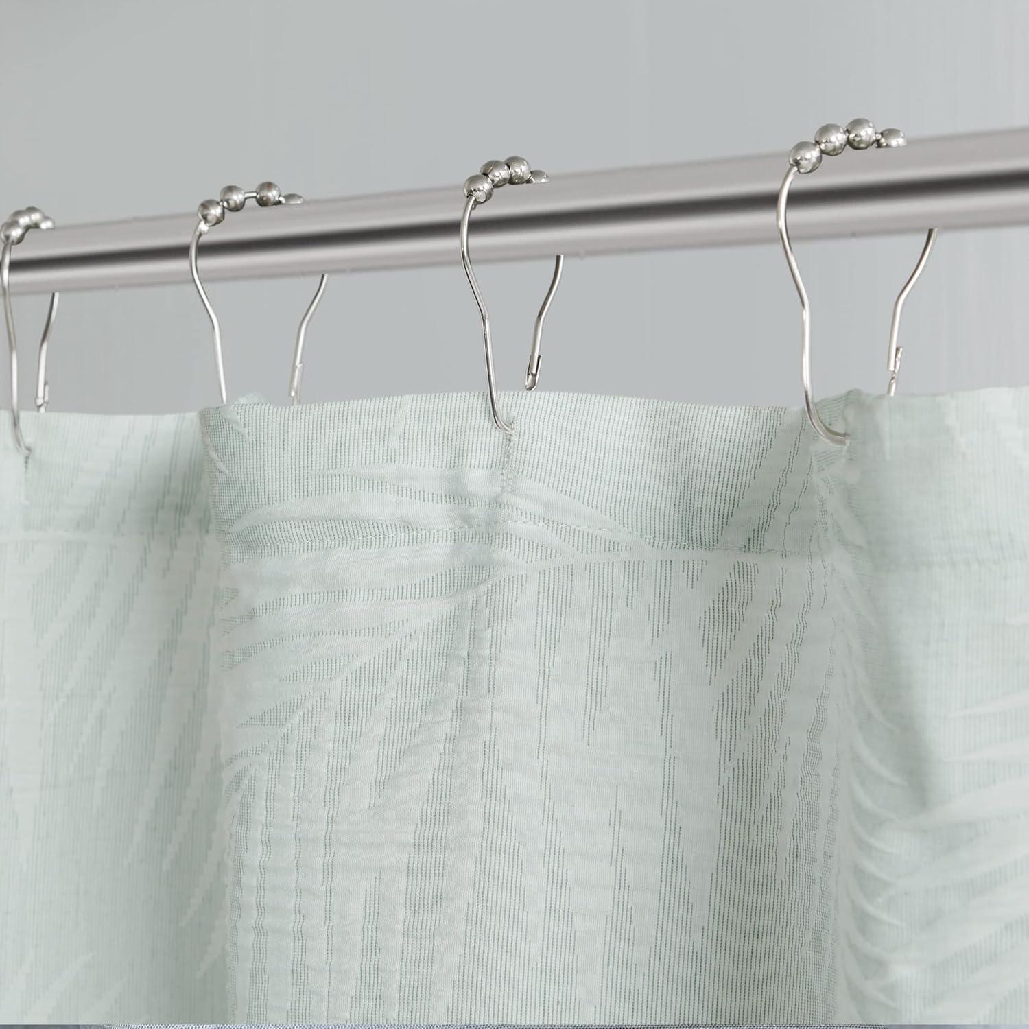 imageMartha Stewart Farmhouse Shower Curtain Coastal Palm Design Fabric Shower Curtain Boho Style with Textured Pucker Weave Modern Tropical Bathroom Dcor Machine Washable 72quot x 72quot Jenine Sage GreenPalm Sage Green