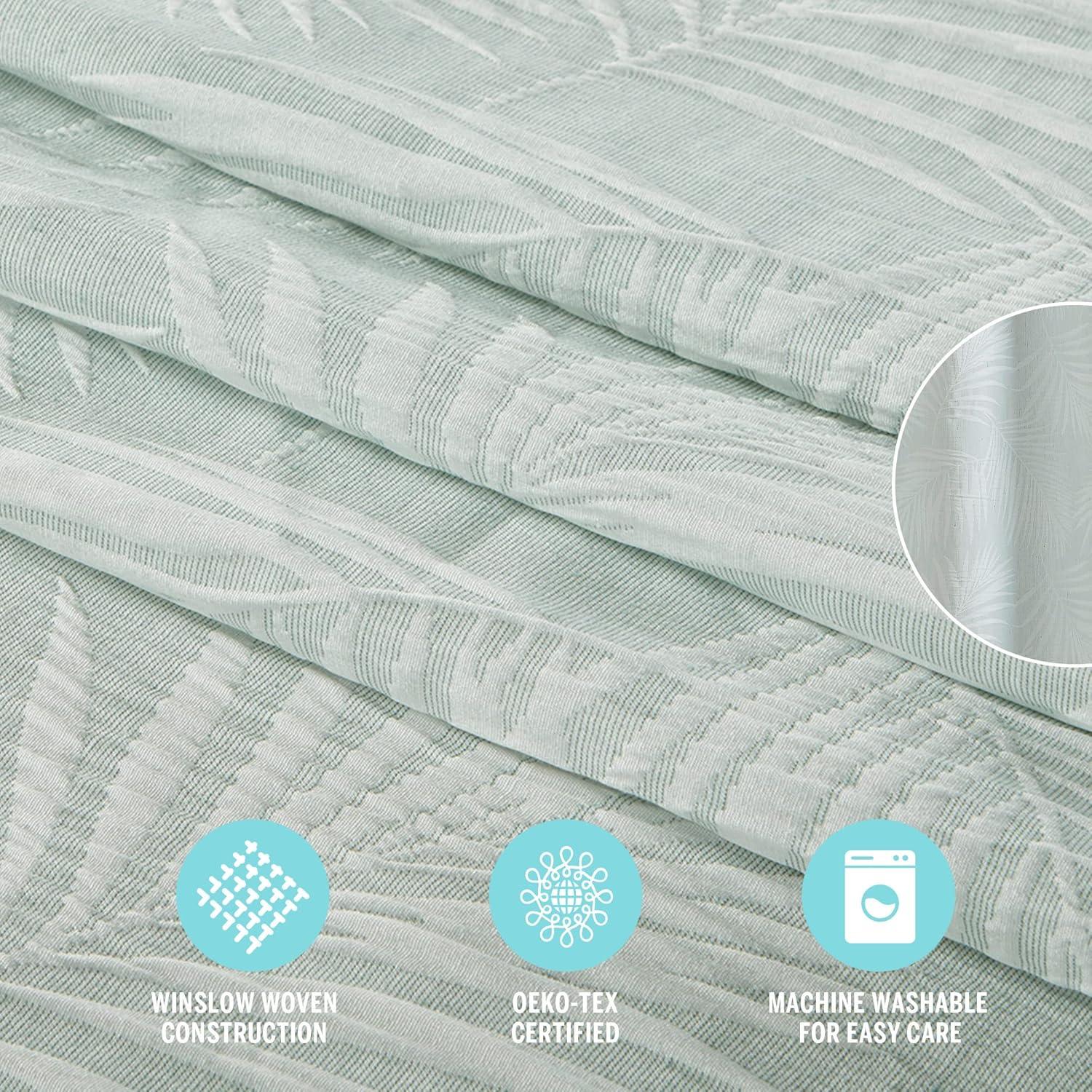 imageMartha Stewart Farmhouse Shower Curtain Coastal Palm Design Fabric Shower Curtain Boho Style with Textured Pucker Weave Modern Tropical Bathroom Dcor Machine Washable 72quot x 72quot Jenine Sage GreenPalm Sage Green