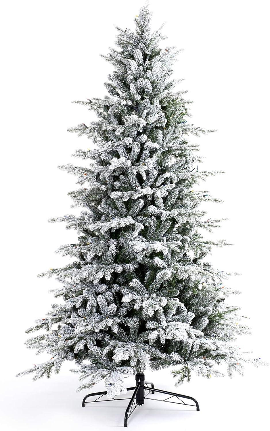 imageMartha Stewart Flocked Natural PreLit Artificial Christmas TreeClear White Lights