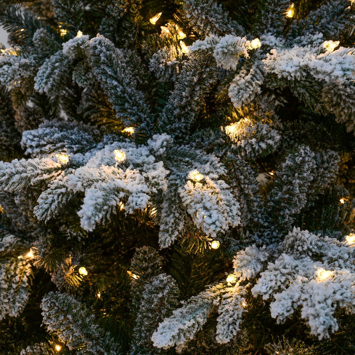 imageMartha Stewart Flocked Natural PreLit Artificial Christmas TreeClear White Lights