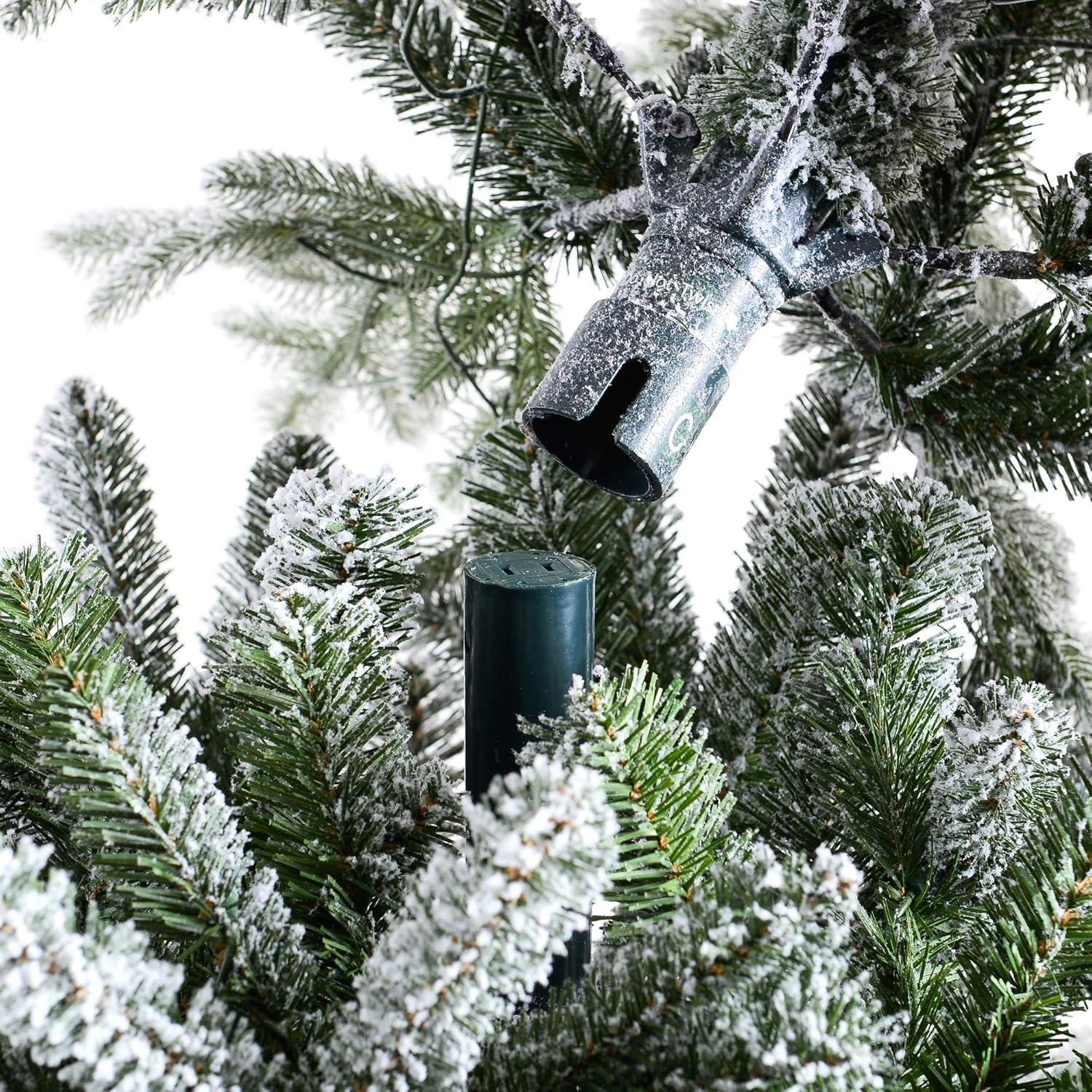 imageMartha Stewart Flocked Natural PreLit Artificial Christmas TreeClear White Lights