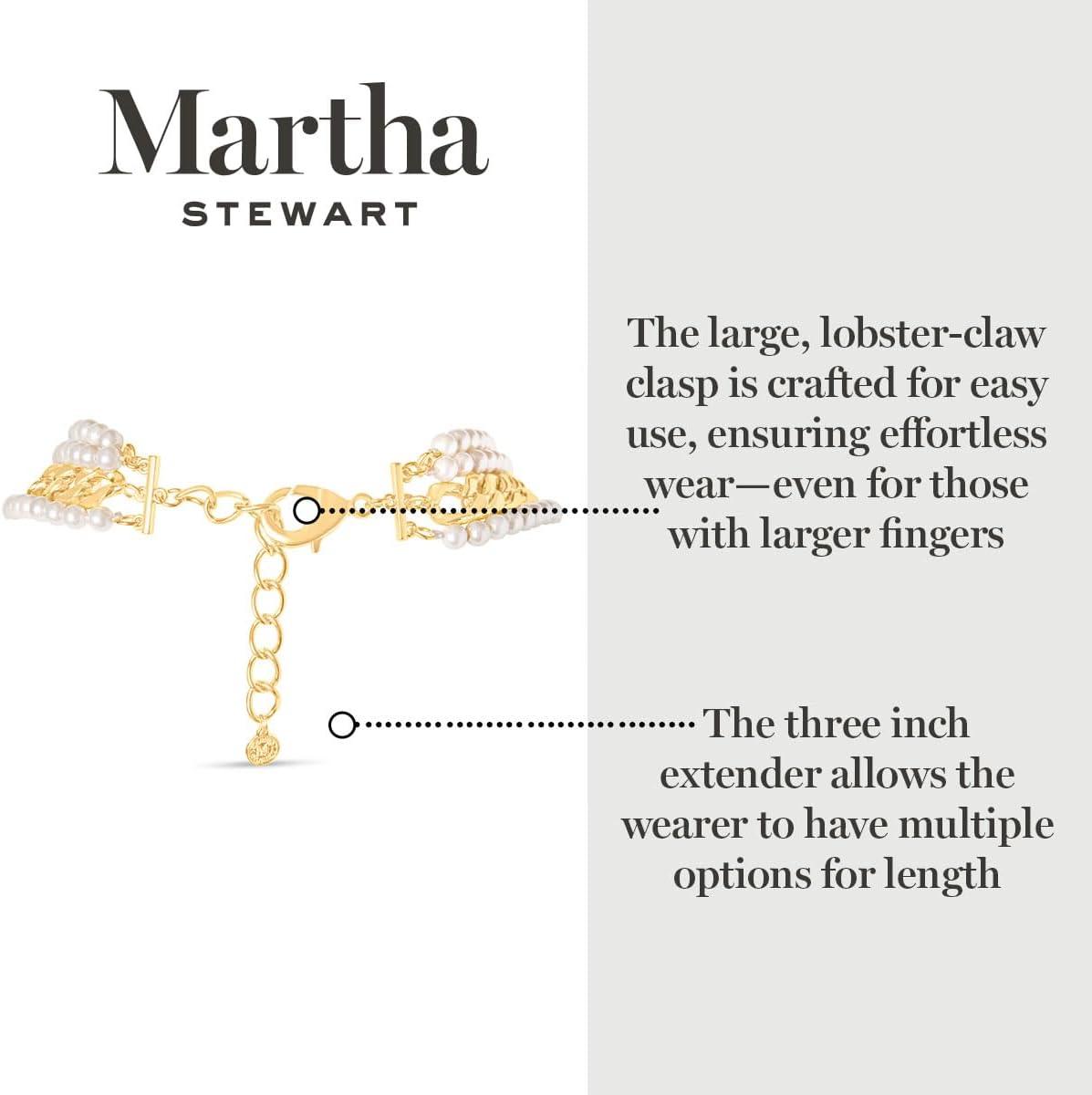 imageMartha Stewart Four Strand Pearl and Chain Necklace In Gold For Women