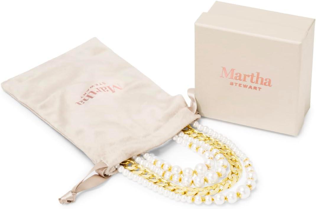 imageMartha Stewart Four Strand Pearl and Chain Necklace In Gold For Women