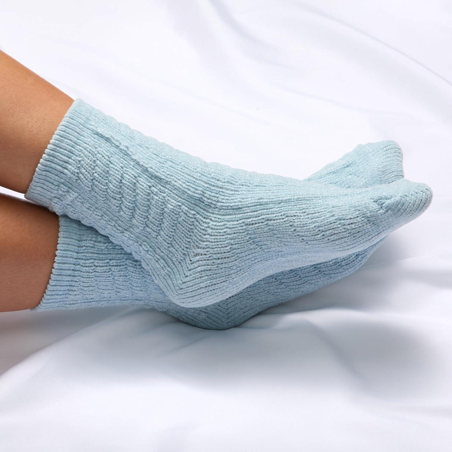 imageMartha Stewart Fuzzy Socks For Women Warm And Cozy For Winter Perfect For Home CableIvoryWinter Sky