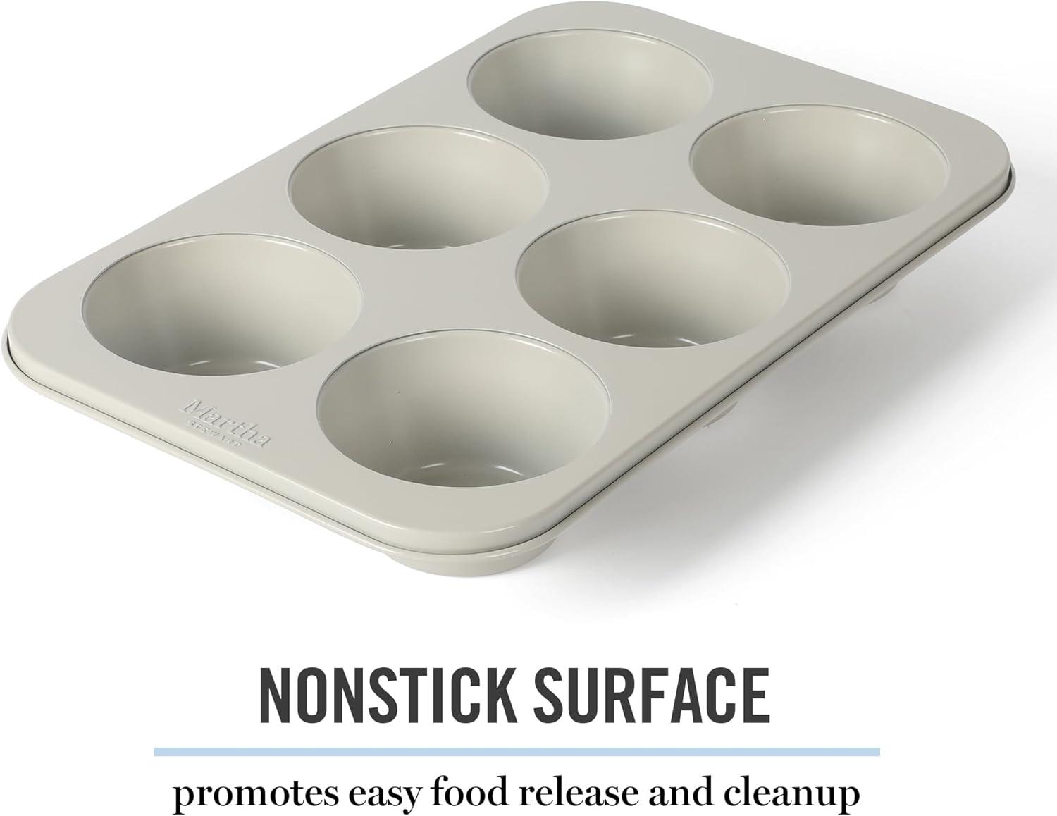 imageMartha Stewart Gallen 12Cup Nonstick Carbon Steel Muffin and Cupcake Pan Cool Grey Durable Bakeware for Even Baking and Easy ReleaseCool Gray