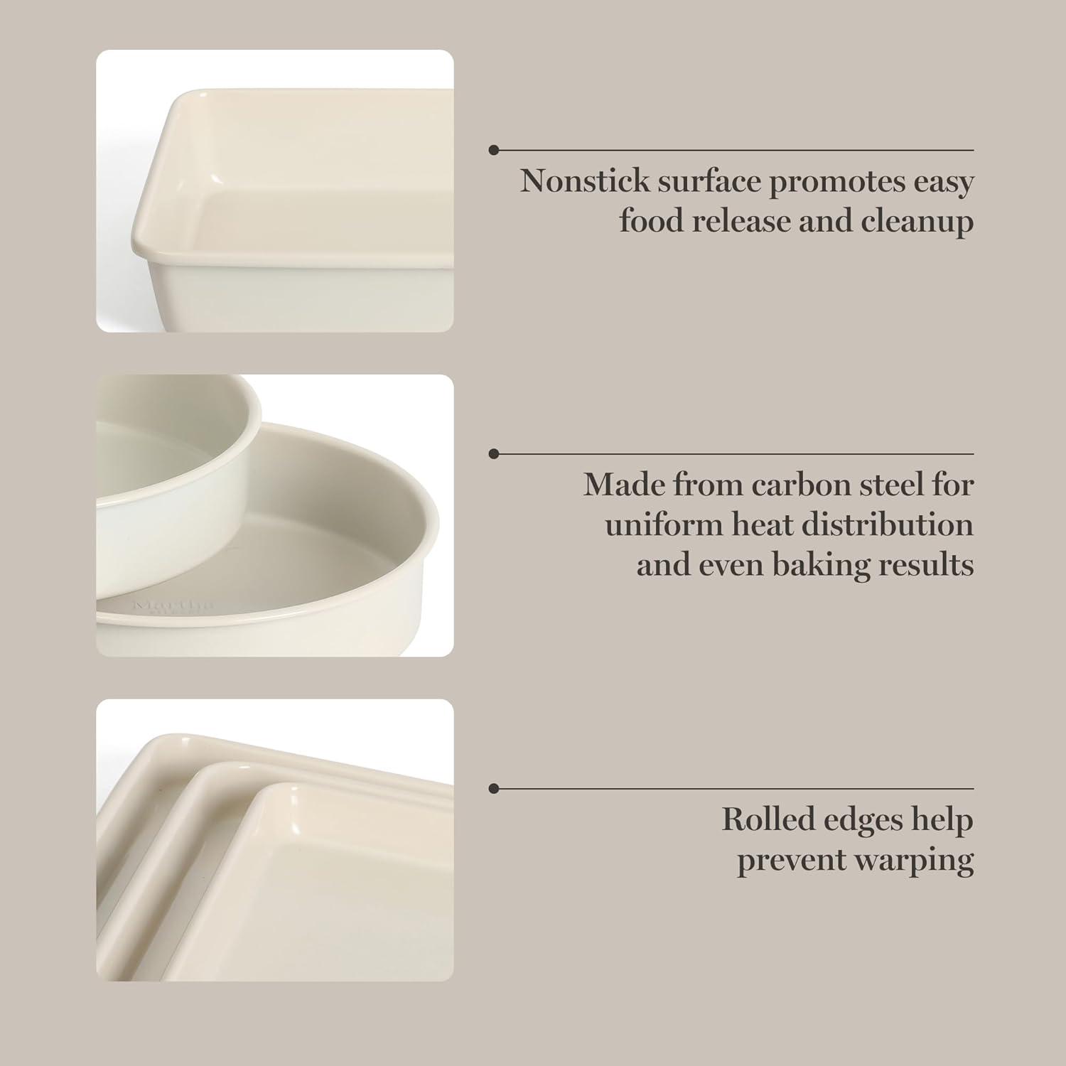 imageMartha Stewart Gallen 12Cup Nonstick Carbon Steel Muffin and Cupcake Pan Cool Grey Durable Bakeware for Even Baking and Easy ReleaseLinen White Set