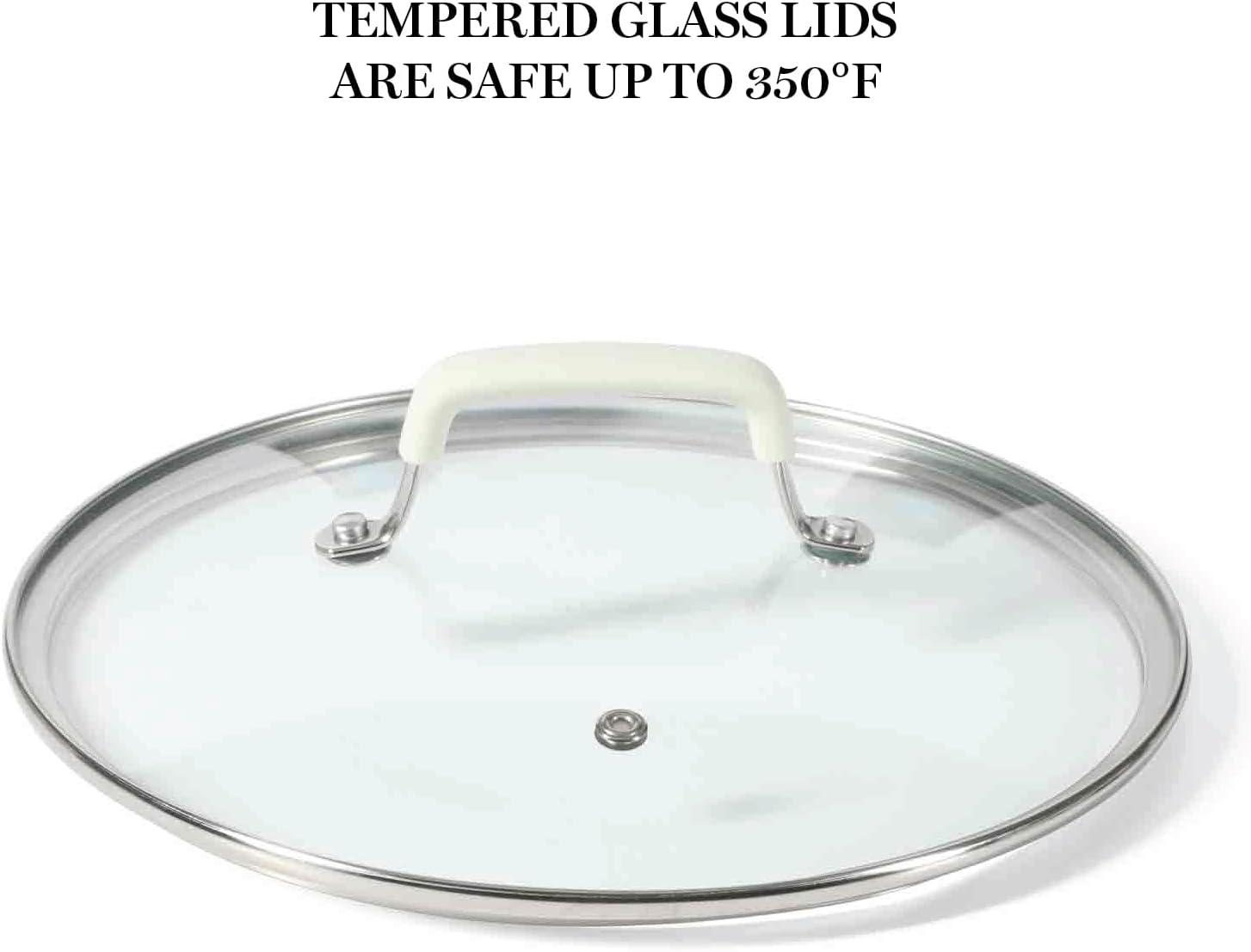 imageMartha Stewart Heathland Premium Nonstick PFA Free Ceramic Interior 10Piece Tapered Aluminum Cookware Set Linen WhiteLinen White