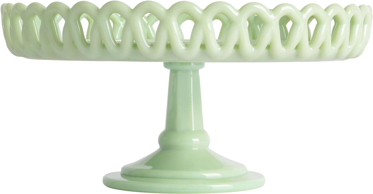 imageMartha Stewart Highbrook 10Inch Jadeite Cake Stand with Glass Dome  VintageStyle Pedestal Dessert Plate for Cakes and Pastries Decorative Covered Serving PlatterGreen 85
