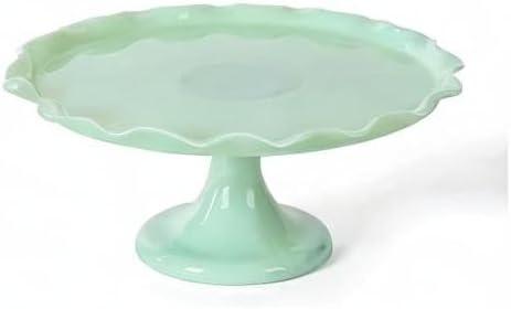 imageMartha Stewart Highbrook 10Inch Jadeite Cake Stand with Glass Dome  VintageStyle Pedestal Dessert Plate for Cakes and Pastries Decorative Covered Serving PlatterGreen 11