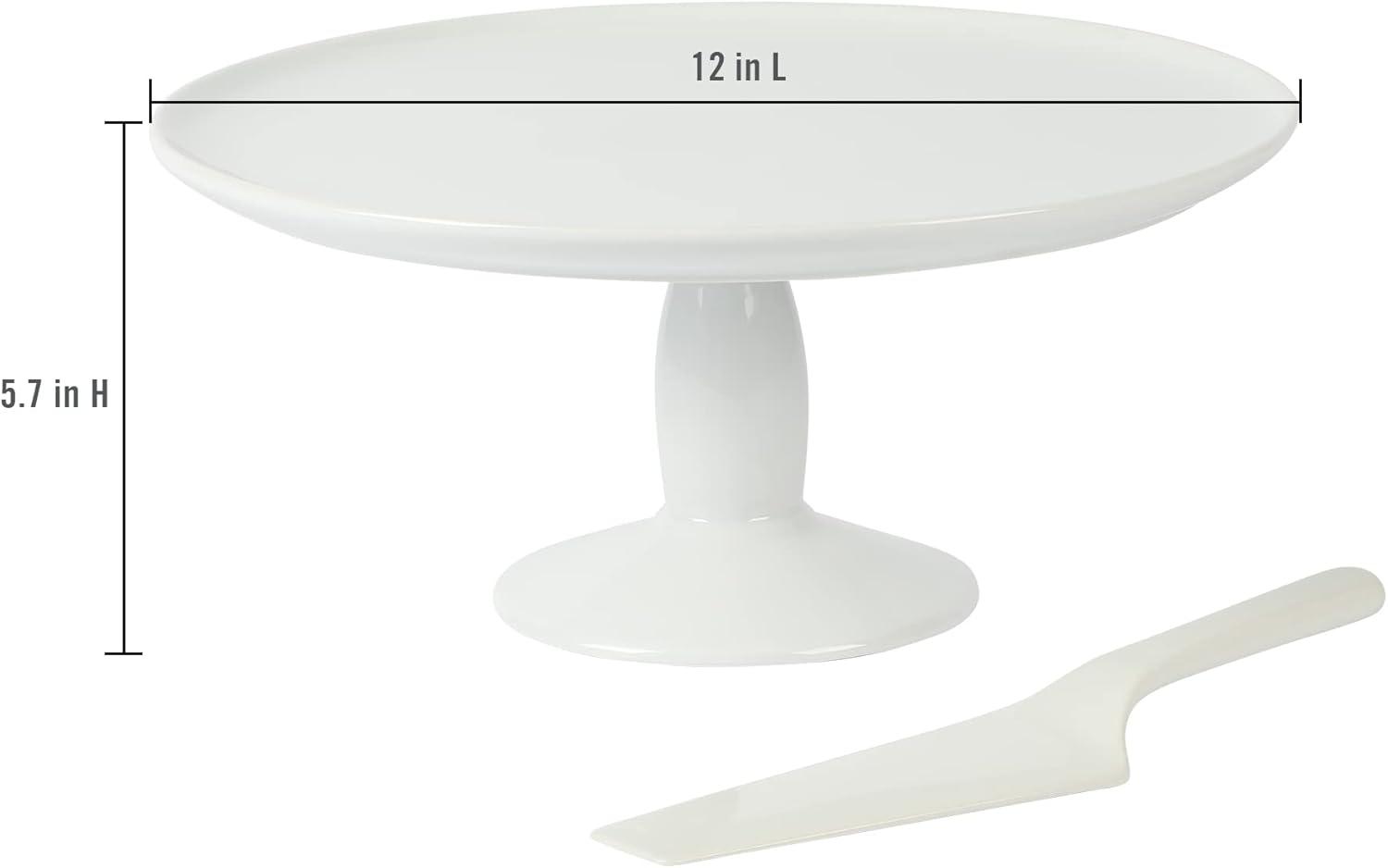 imageMartha Stewart Highbrook 10Inch Jadeite Cake Stand with Glass Dome  VintageStyle Pedestal Dessert Plate for Cakes and Pastries Decorative Covered Serving PlatterWhite 12