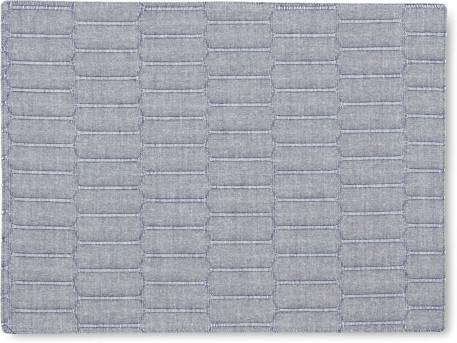 imageMartha Stewart Honeycomb Modern Farmhouse Reversible Placemat 4Pack Set White 13quotx175quotBlue