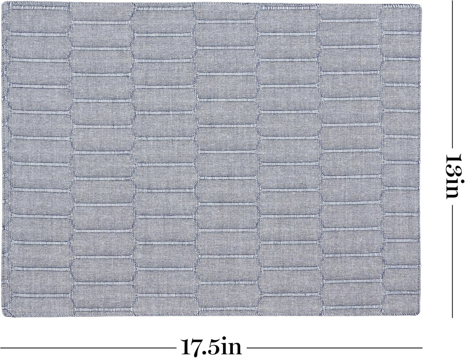 imageMartha Stewart Honeycomb Modern Farmhouse Reversible Placemat 4Pack Set White 13quotx175quotBlue