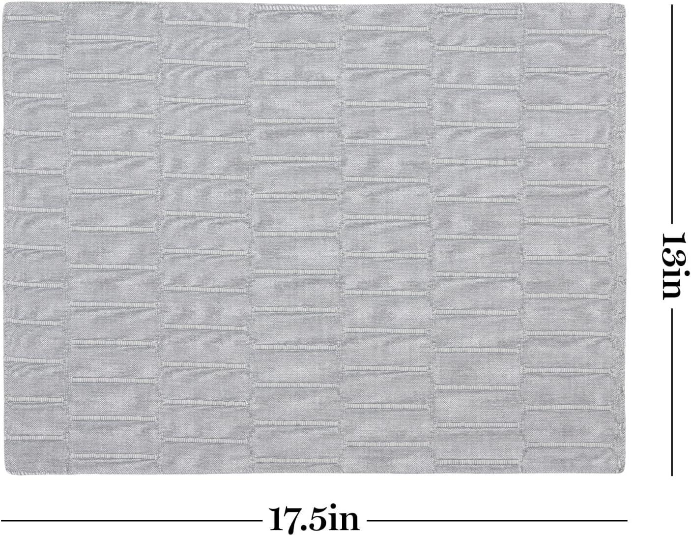 imageMartha Stewart Honeycomb Modern Farmhouse Reversible Placemat 4Pack Set White 13quotx175quotCharcoal Grey